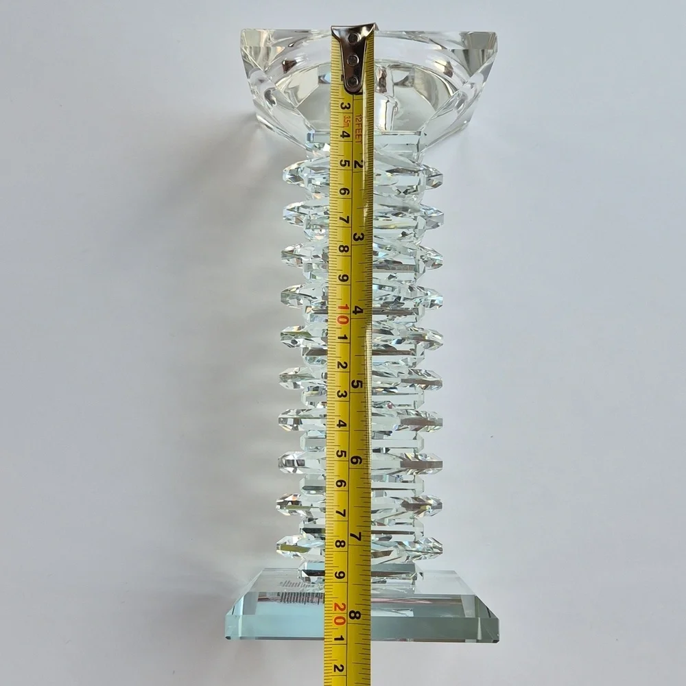 Crystal Eye Votive Candle Holder – Clear Geometric Prism Luxury Decor